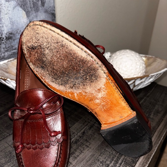 Allen Edmonds Alameda Kiltie Tie Loafer Calf Leather Chili SZ 9   Made in USA - Picture 5 of 10